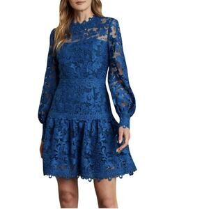 Haute Hippie Tessa Dark Blue Lace Dress Size 2